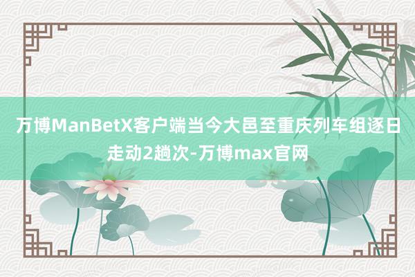 万博ManBetX客户端当今大邑至重庆列车组逐日走动2趟次-万博max官网