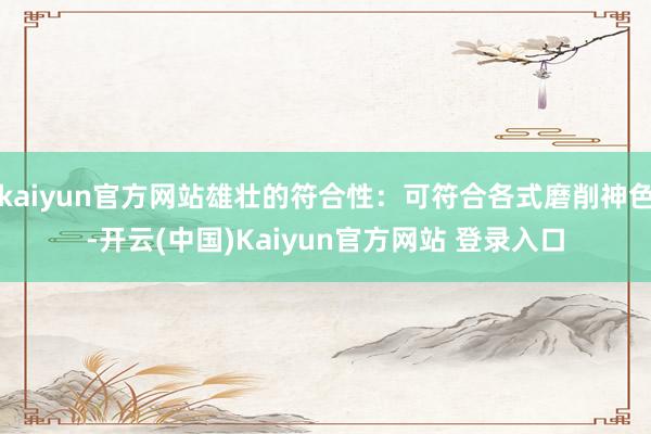 kaiyun官方网站雄壮的符合性：可符合各式磨削神色-开云(中国)Kaiyun官方网站 登录入口